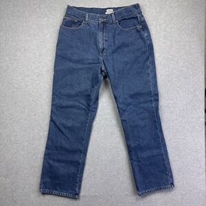 LL Bean Original Fit Women's Flannel Lined Jeans Size 14